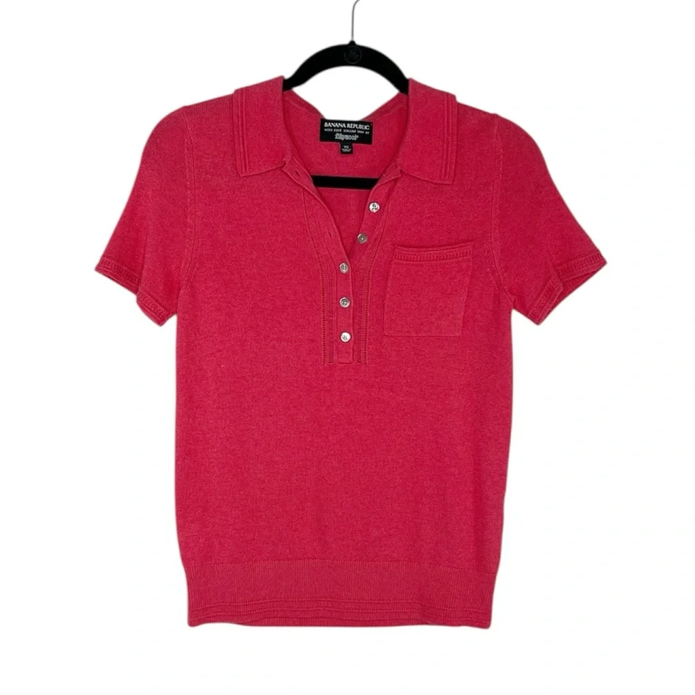 Banana Republic Filpucci Italian Yarn Wool Blend  Polo Style Sweater Top size XS - Picture 10 of 10